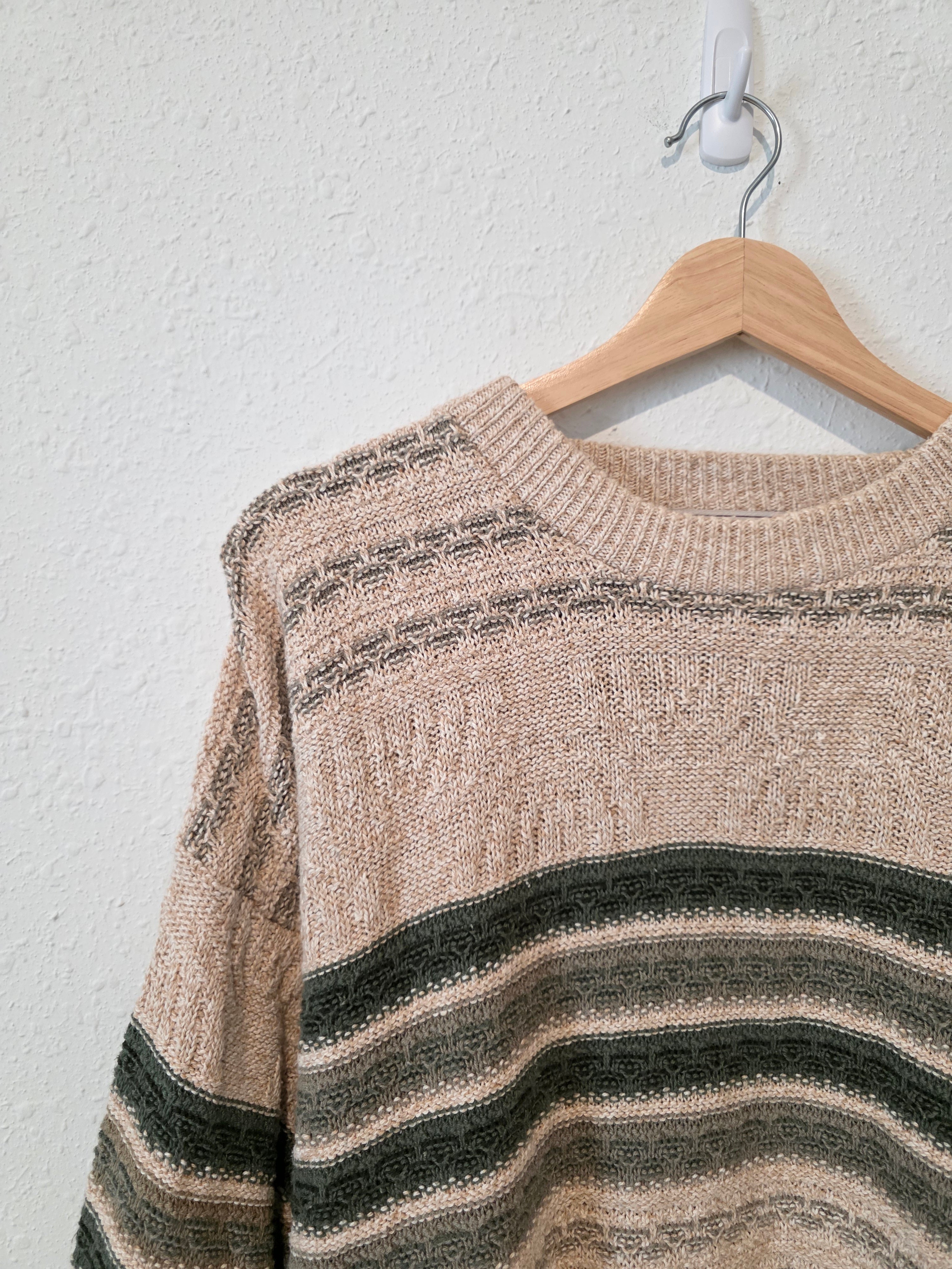 Vintage Cotton Striped Sweater (L)