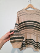 Vintage Cotton Striped Sweater (L)