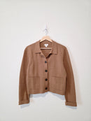 J.Crew Brown Cotton Button Up Sweater (M)