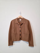 J.Crew Brown Cotton Button Up Sweater (M)
