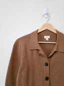 J.Crew Brown Cotton Button Up Sweater (M)