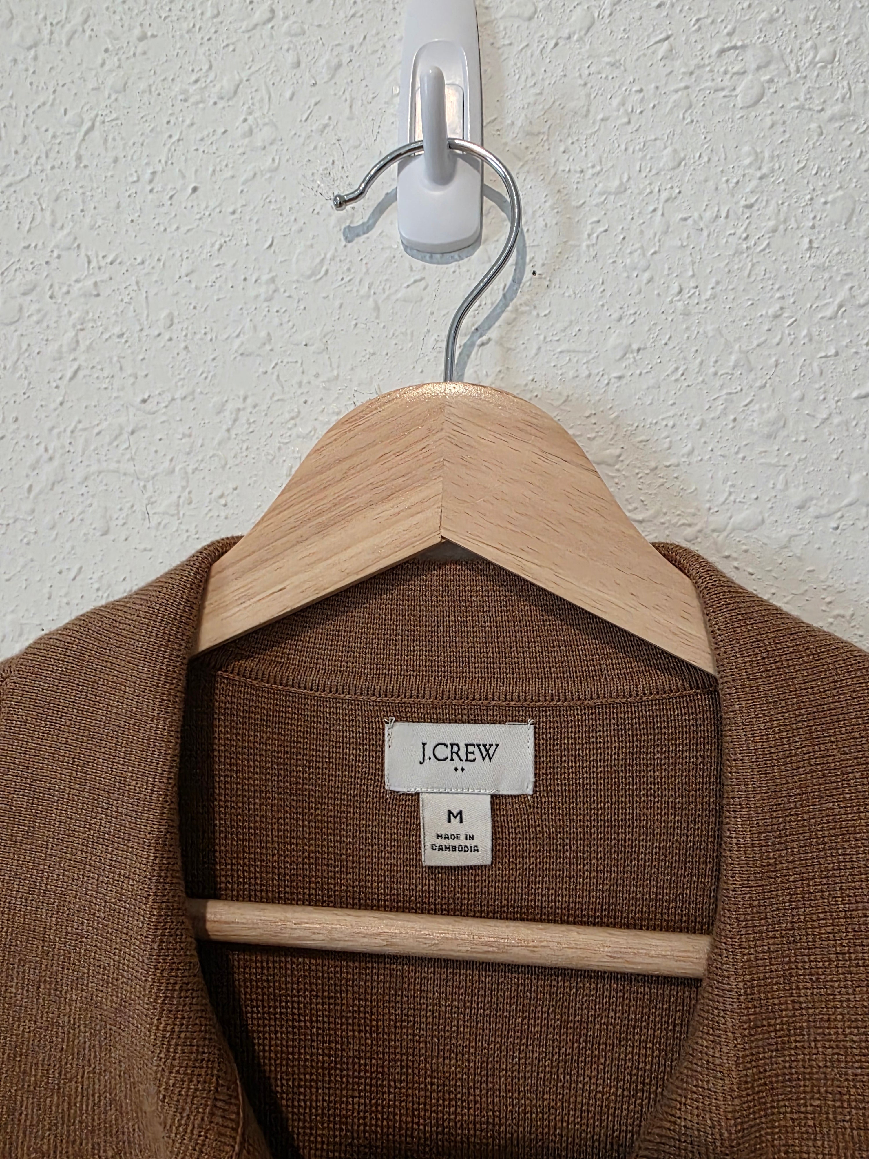 J.Crew Brown Cotton Button Up Sweater (M)