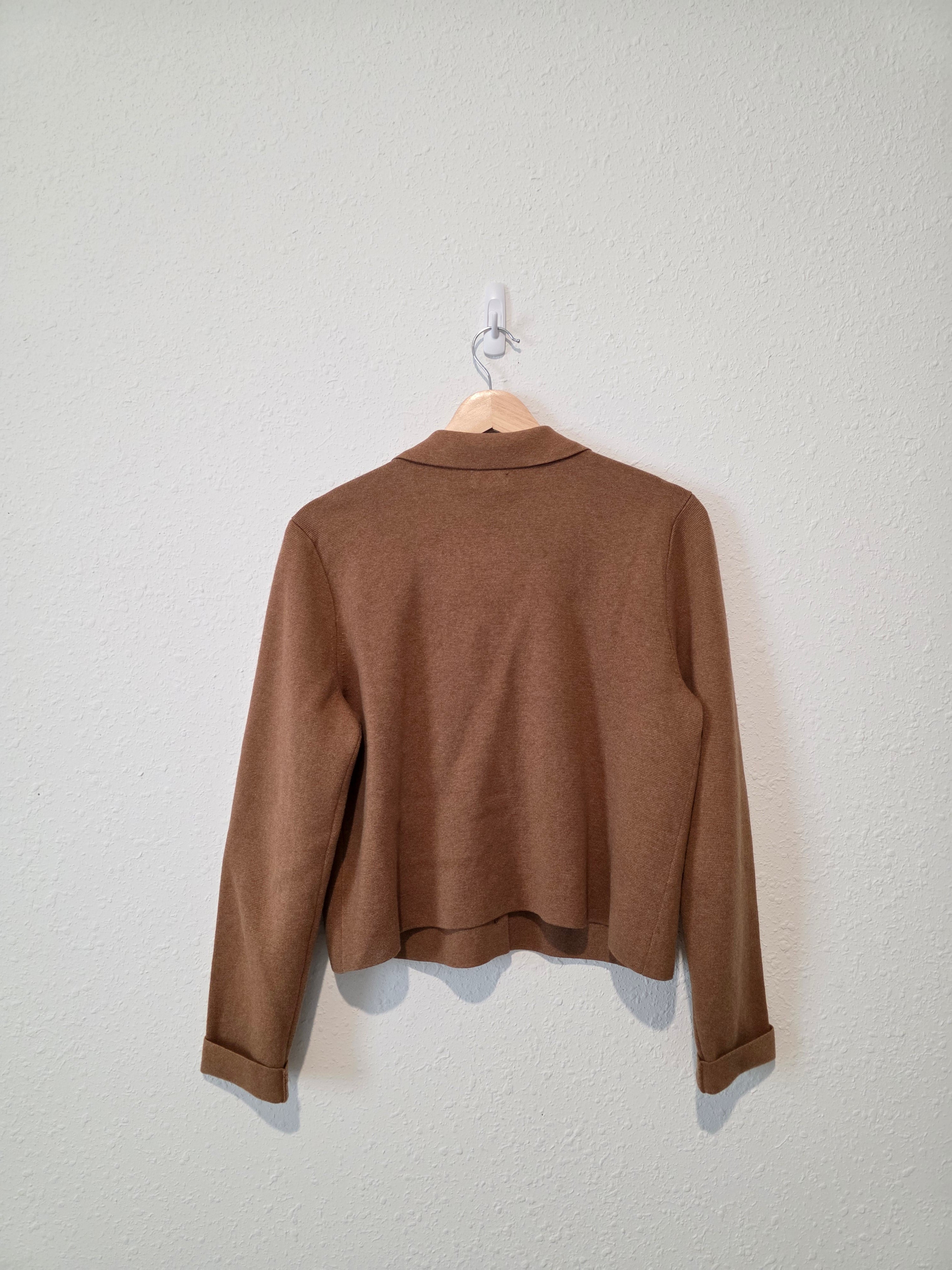 J.Crew Brown Cotton Button Up Sweater (M)