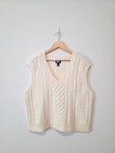 Lands End Cable Knit Sweater Vest (L)
