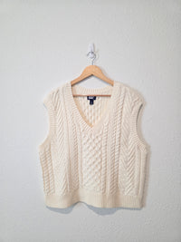 Lands End Cable Knit Sweater Vest (L)