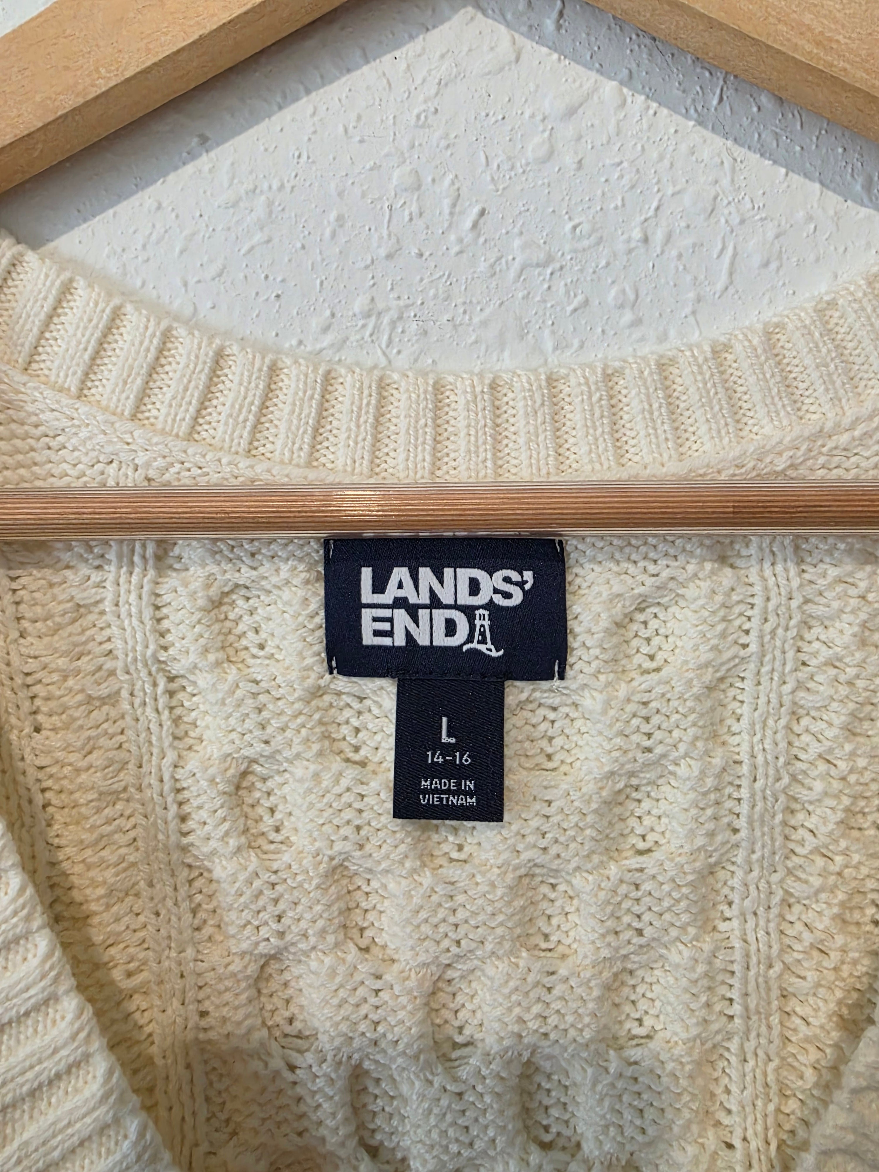 Lands End Cable Knit Sweater Vest (L)