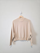 Cream Oversized Henley Sweater (XS)