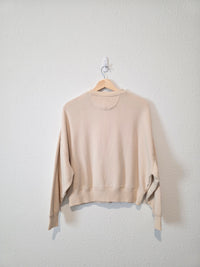 Cream Oversized Henley Sweater (XS)