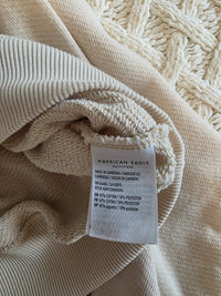 Cream Oversized Henley Sweater (XS)