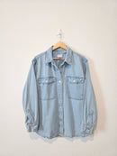 Denim Button Up Shirt Jacket (L)