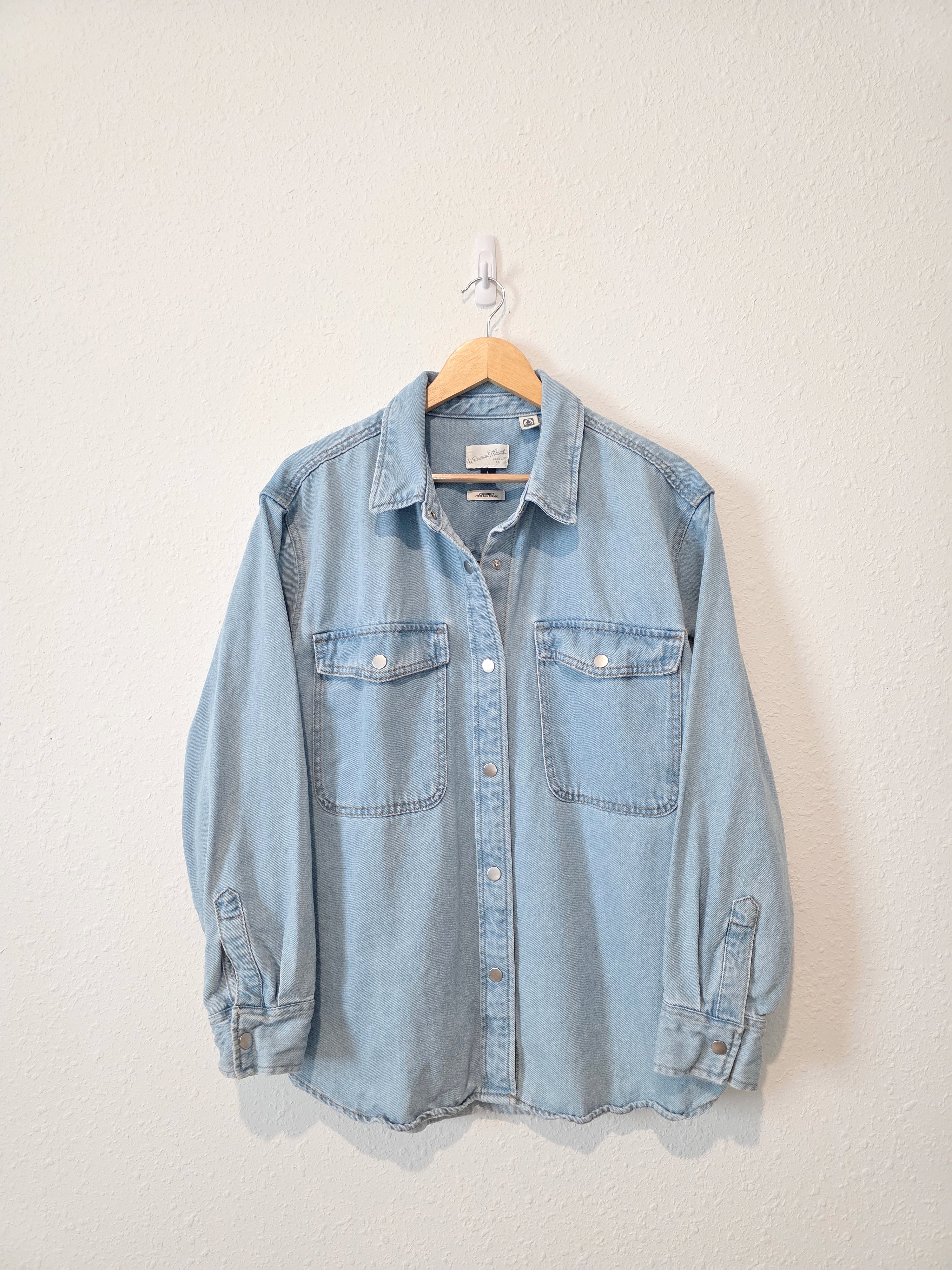 Denim Button Up Shirt Jacket (L)