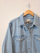 Denim Button Up Shirt Jacket (L)