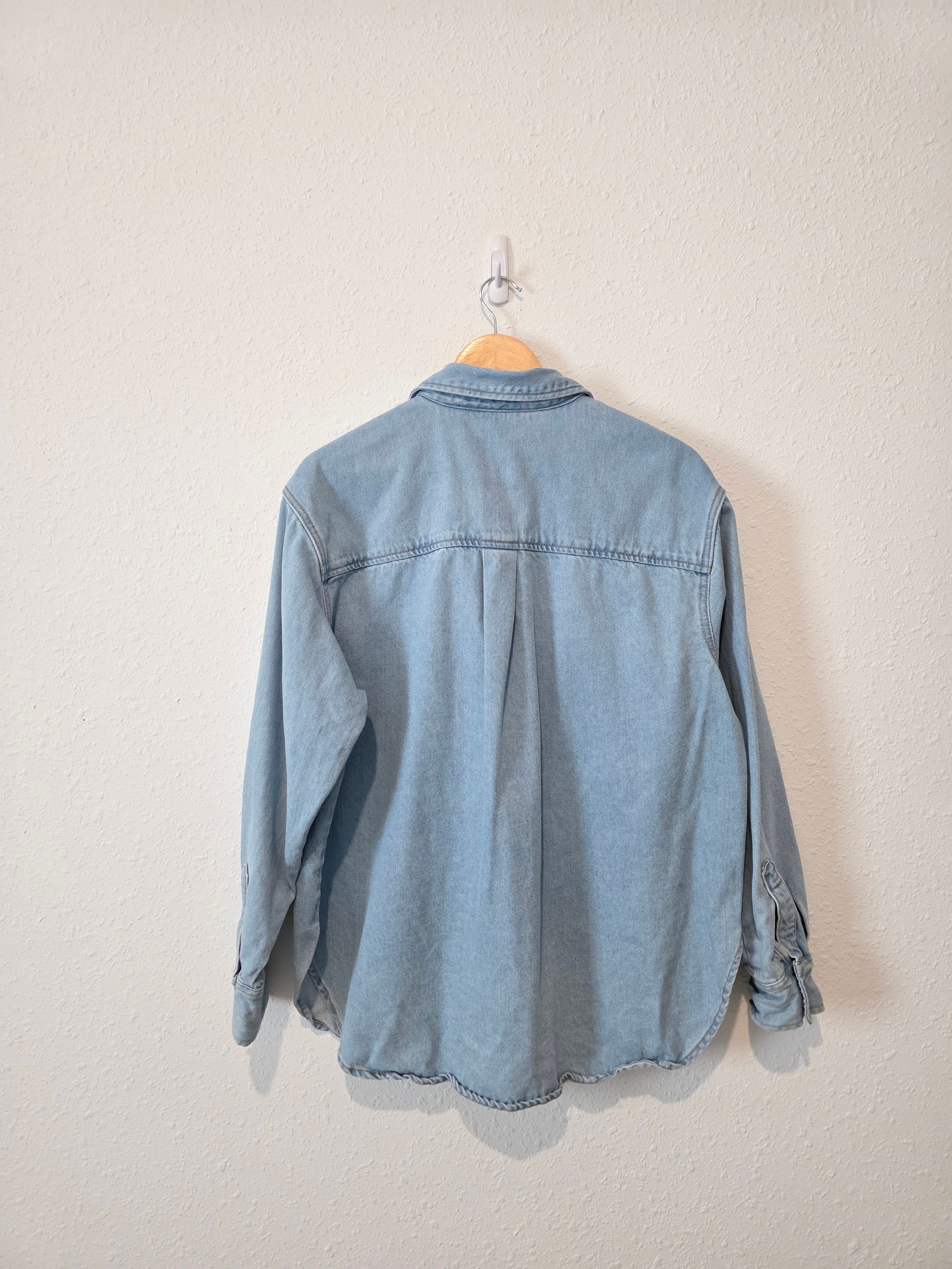 Denim Button Up Shirt Jacket (L)
