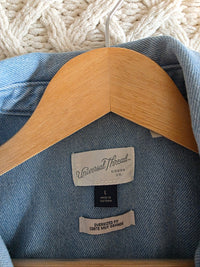 Denim Button Up Shirt Jacket (L)
