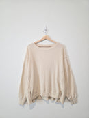 Oversized Waffle Knit Top (S)