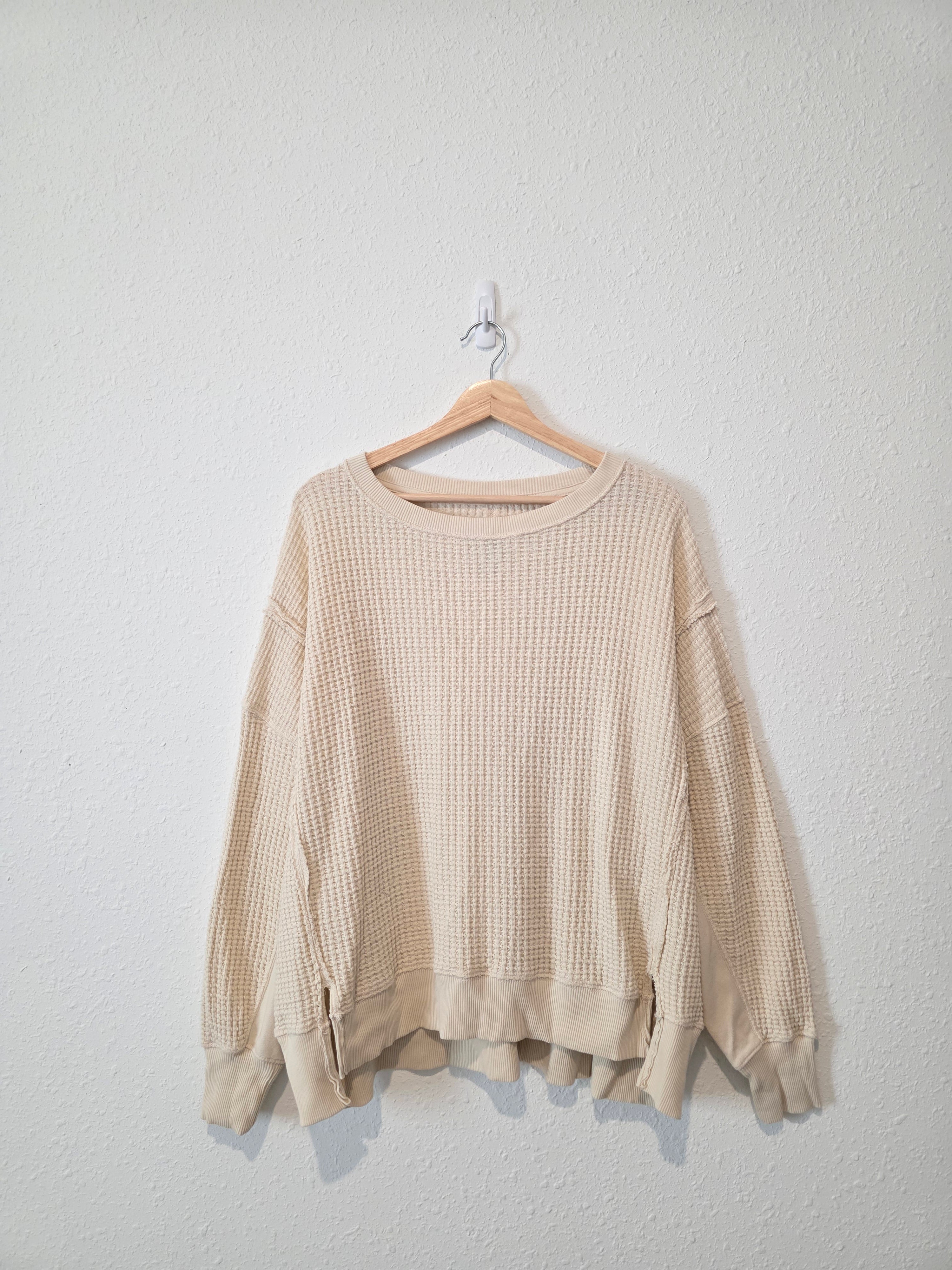 Oversized Waffle Knit Top (S)