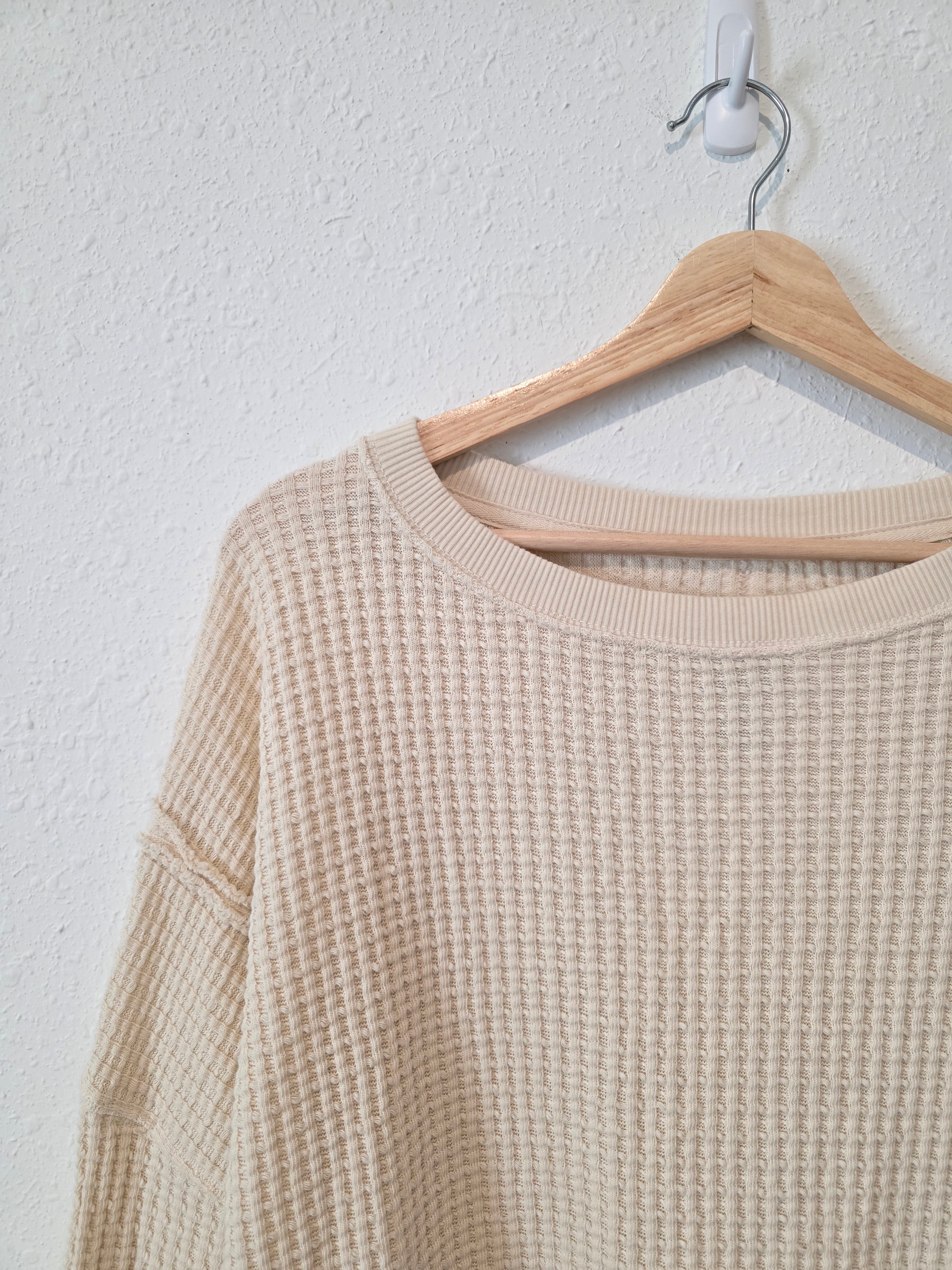 Oversized Waffle Knit Top (S)