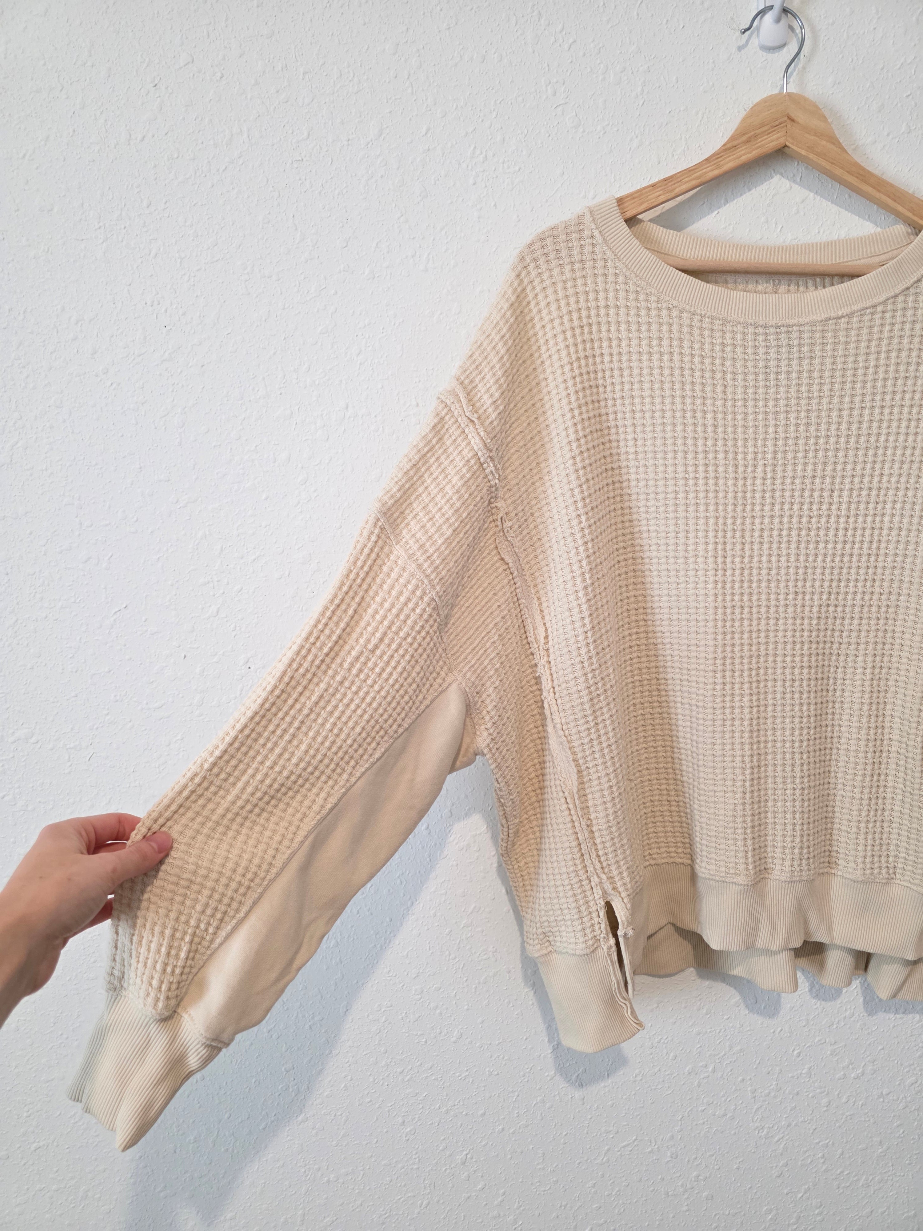 Oversized Waffle Knit Top (S)