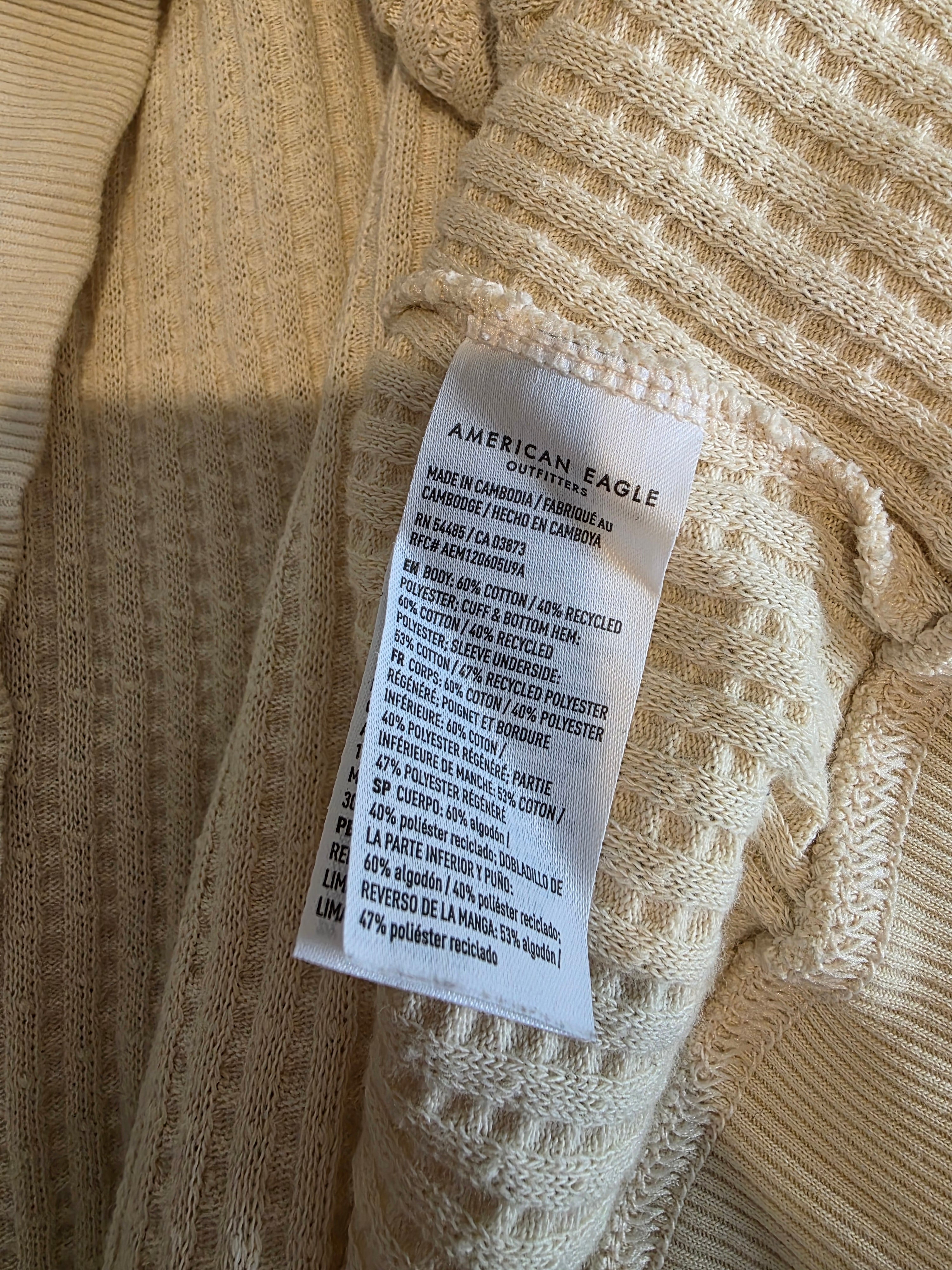 Oversized Waffle Knit Top (S)