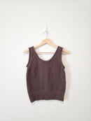 Quince Brown Waffle Sweater Tank (M)