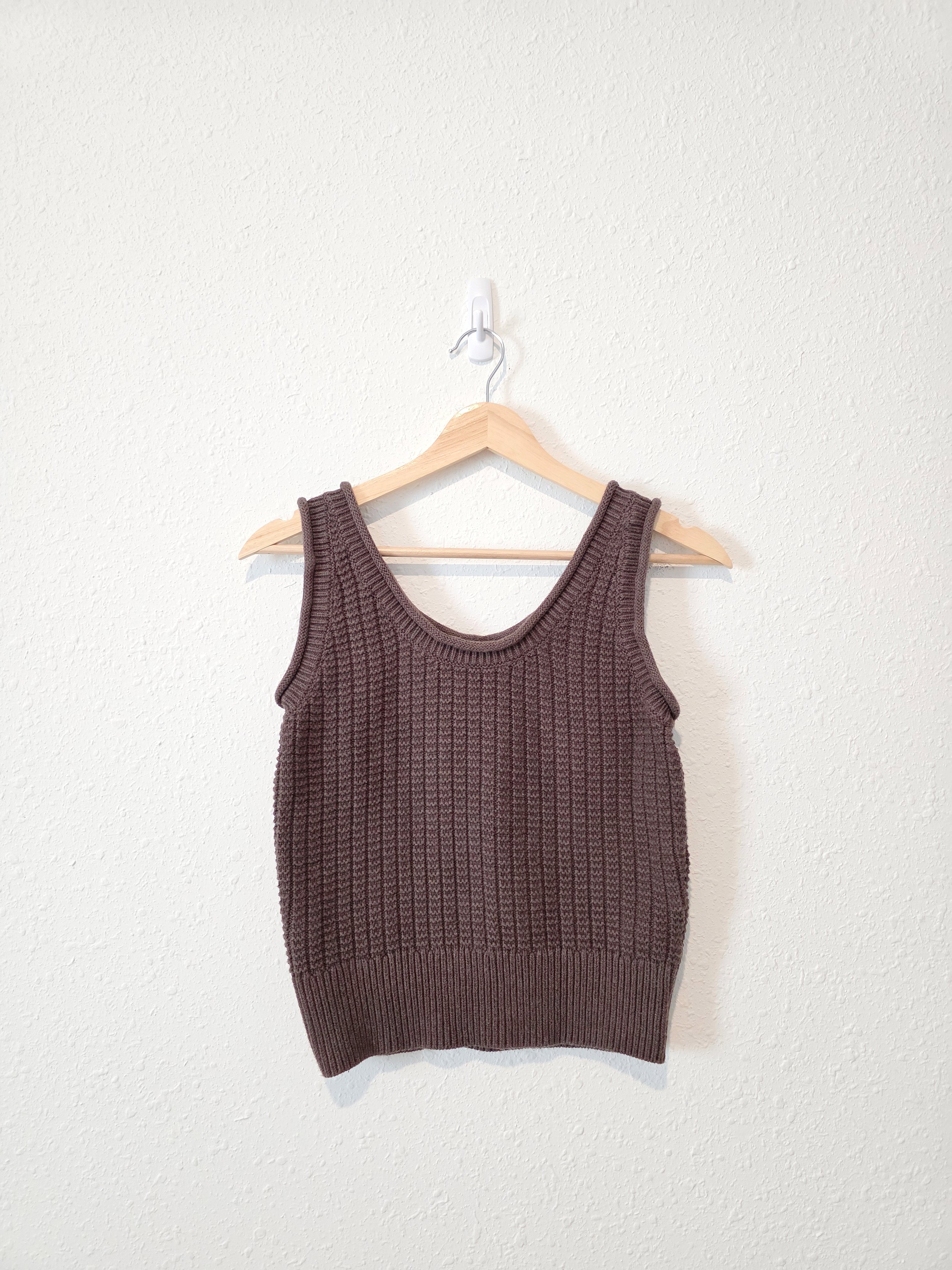 Quince Brown Waffle Sweater Tank (M)