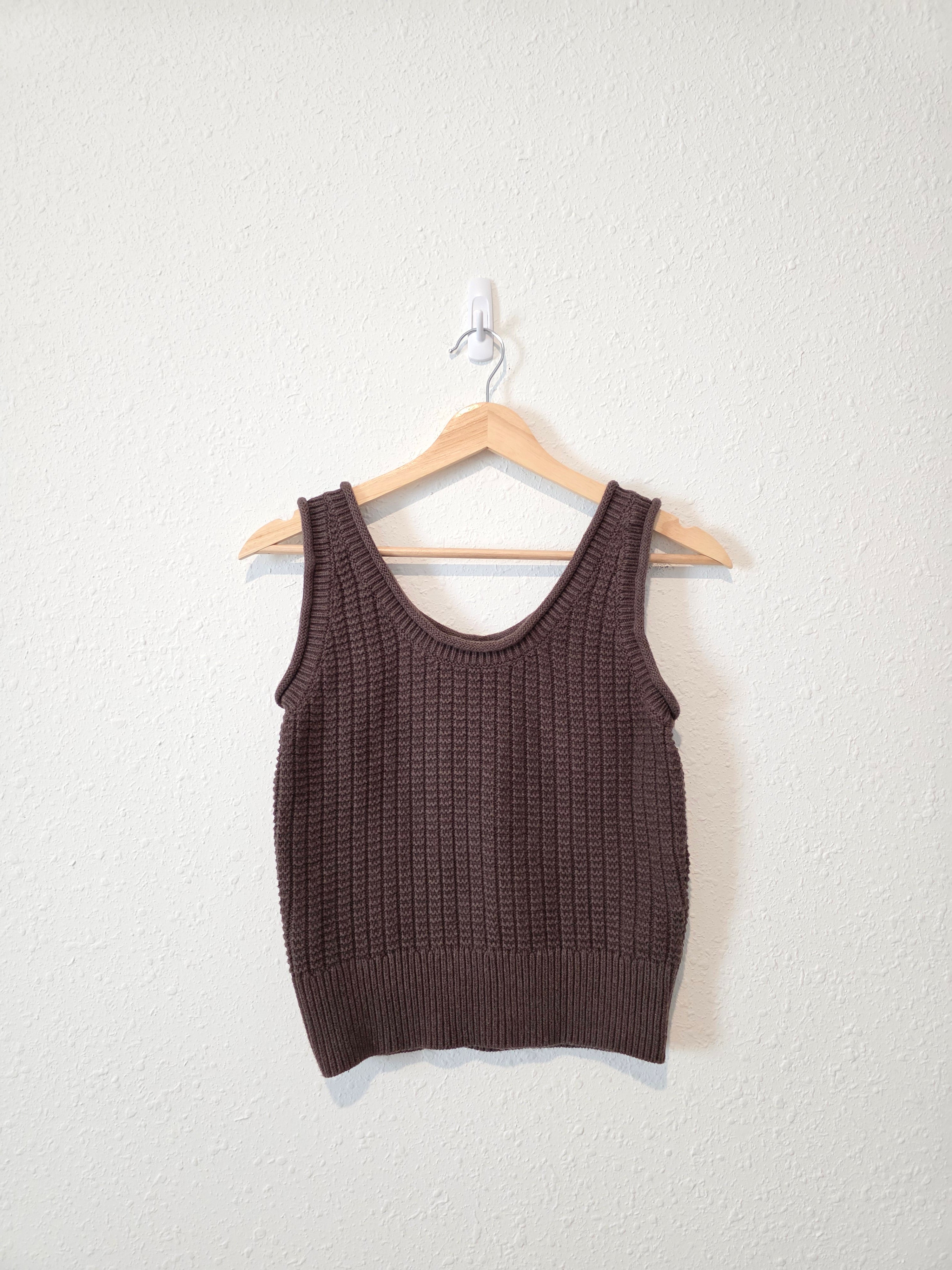 Quince Brown Waffle Sweater Tank (M)