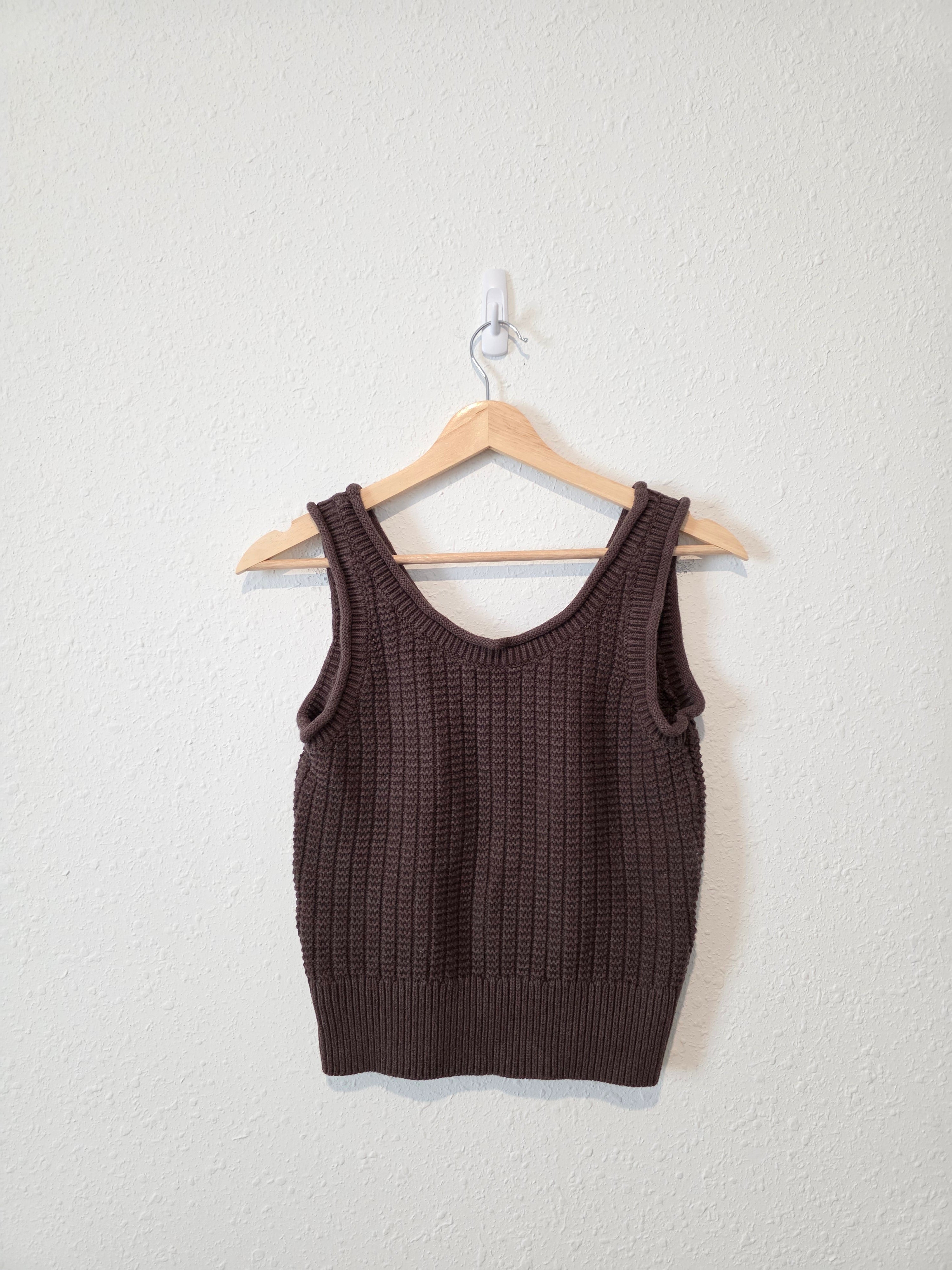 Quince Brown Waffle Sweater Tank (M)