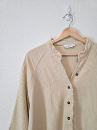 Carly Jean Textured Cotton Button Up (XL)