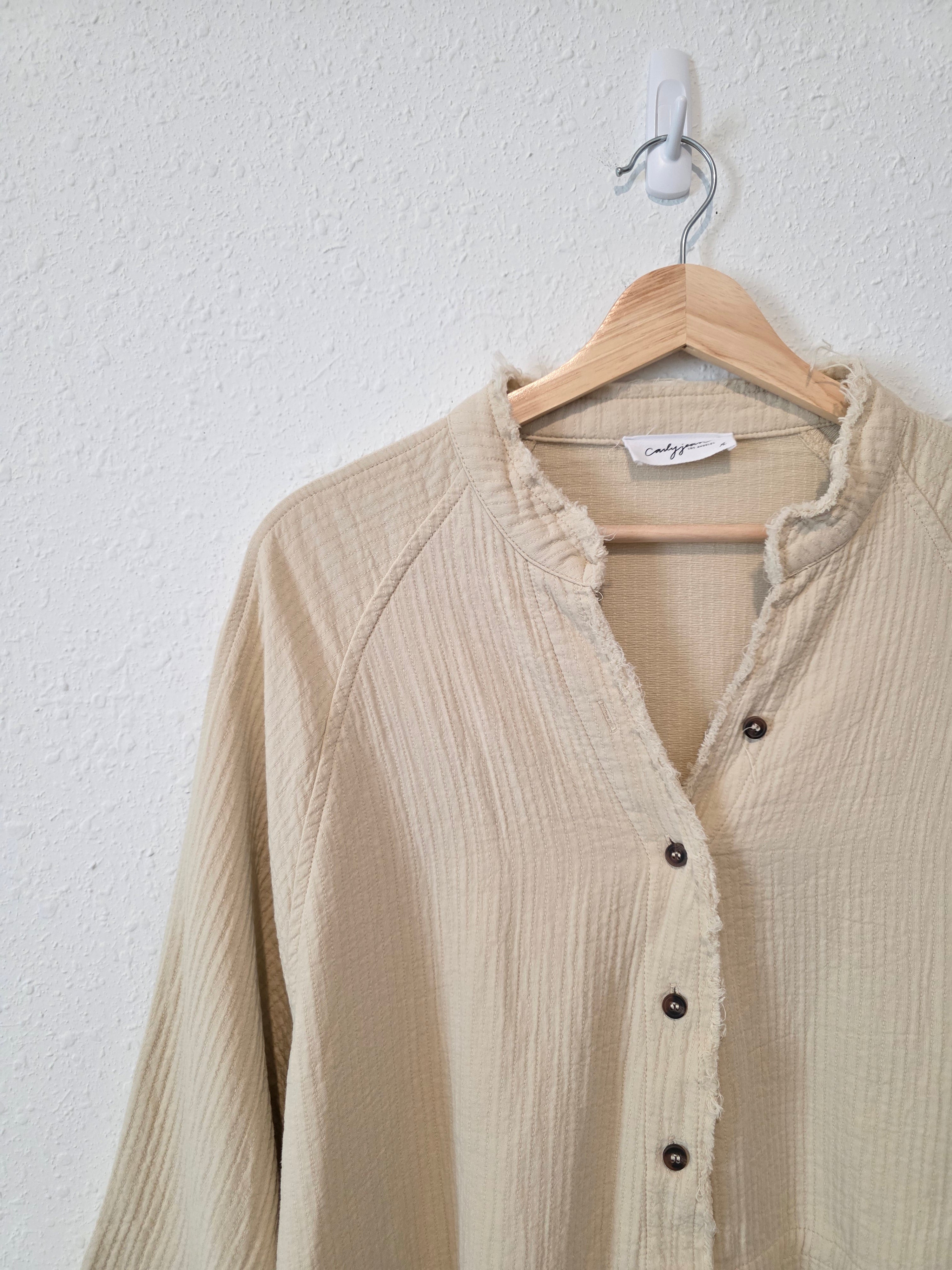 Carly Jean Textured Cotton Button Up (XL)
