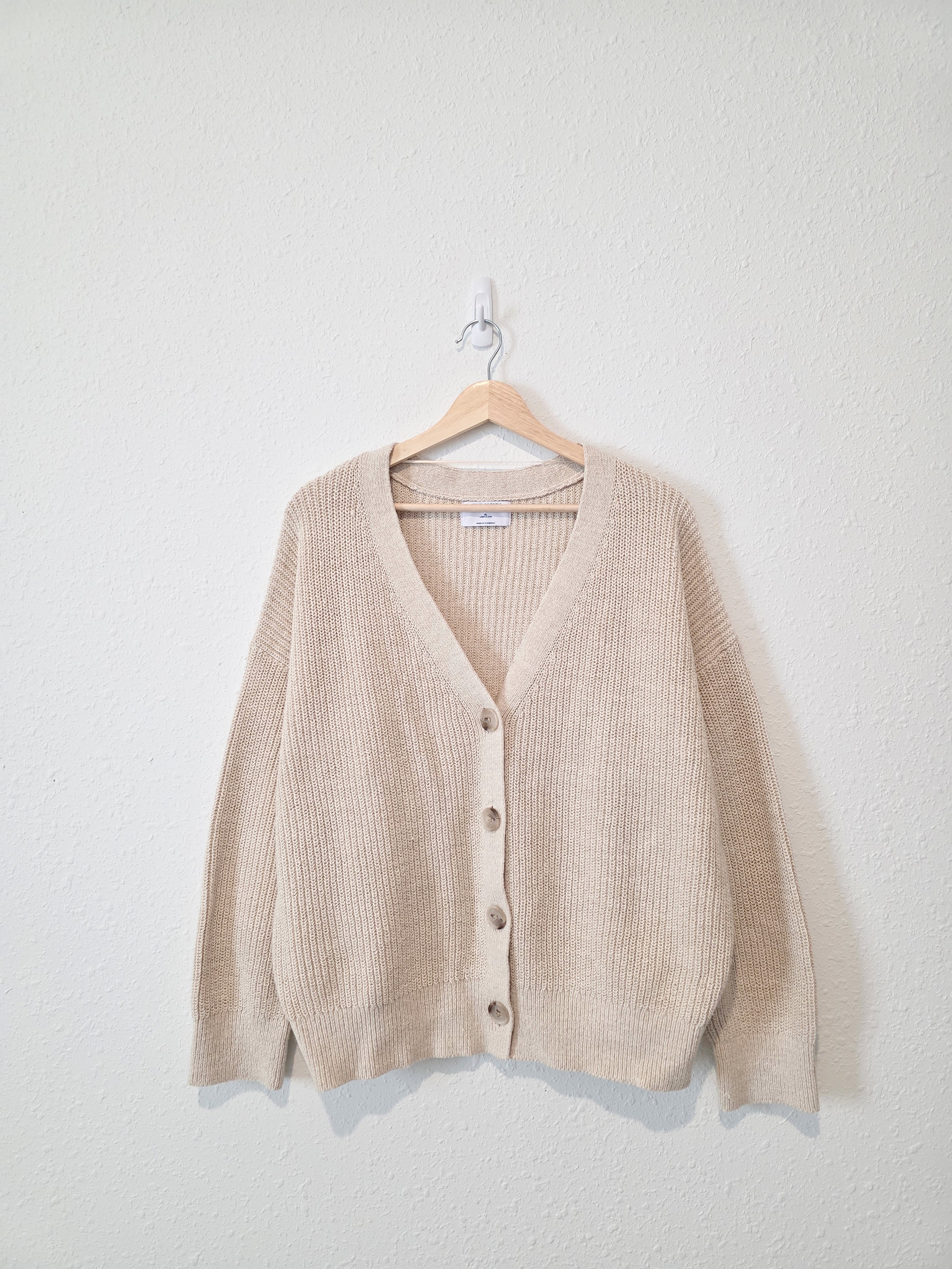 Cotton Linen Cardigan Sweater (XL)