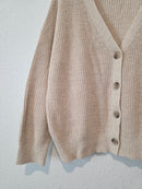 Cotton Linen Cardigan Sweater (XL)