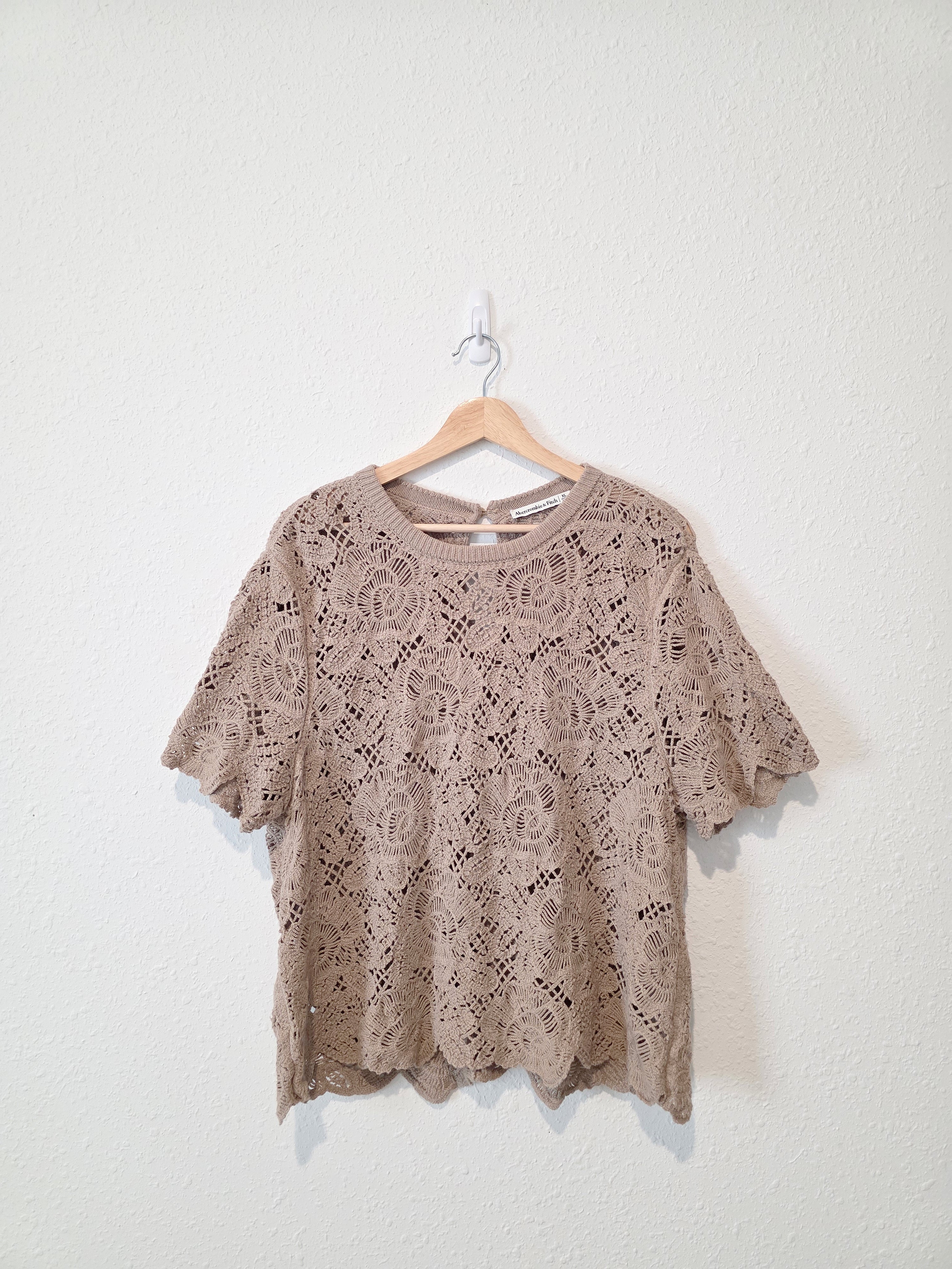 Abercrombie Floral Crochet Top (XL)
