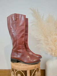Cognac Tall Leather Riding Boots (11)
