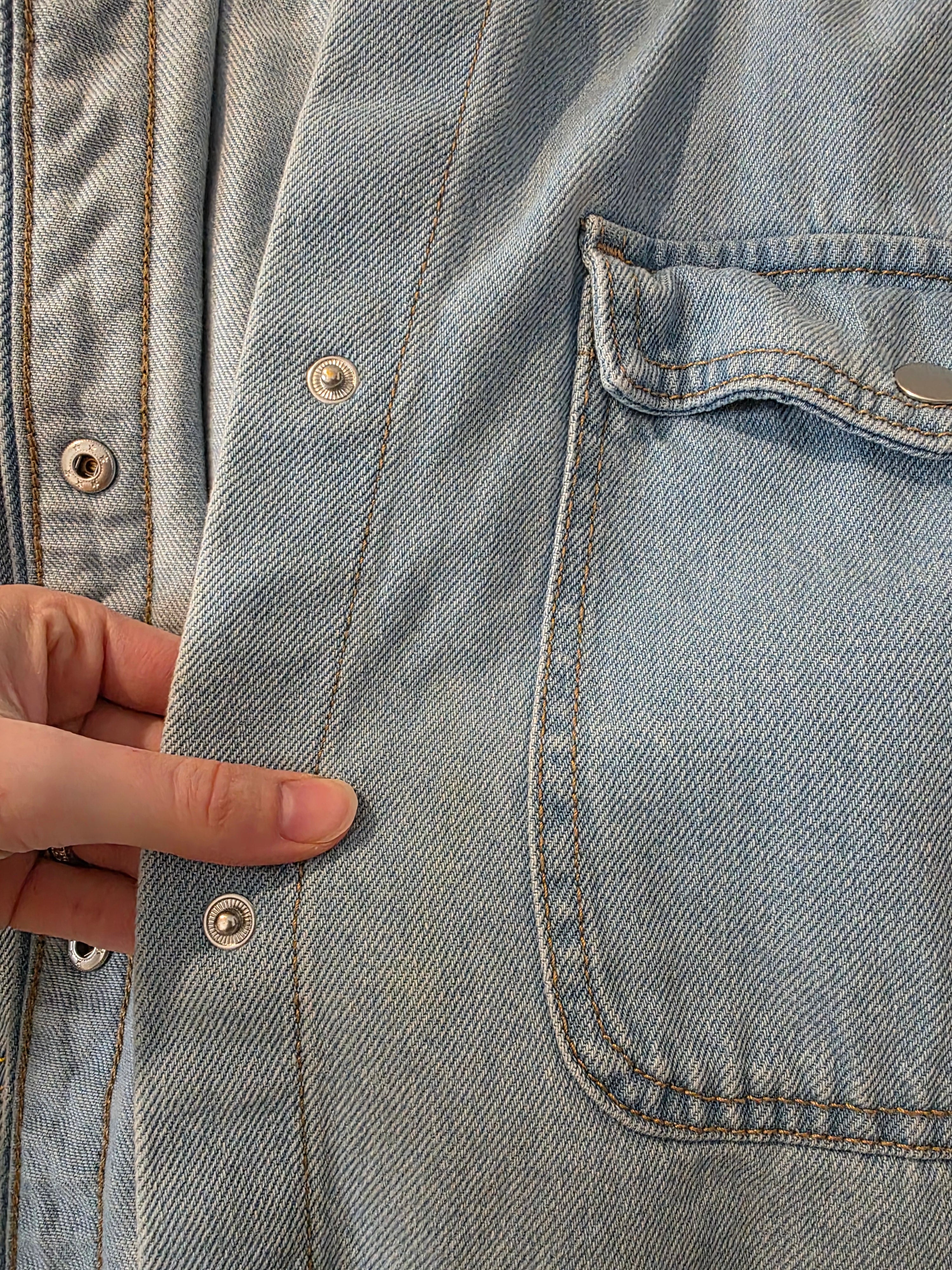 Denim Button Up Shirt Jacket (L)