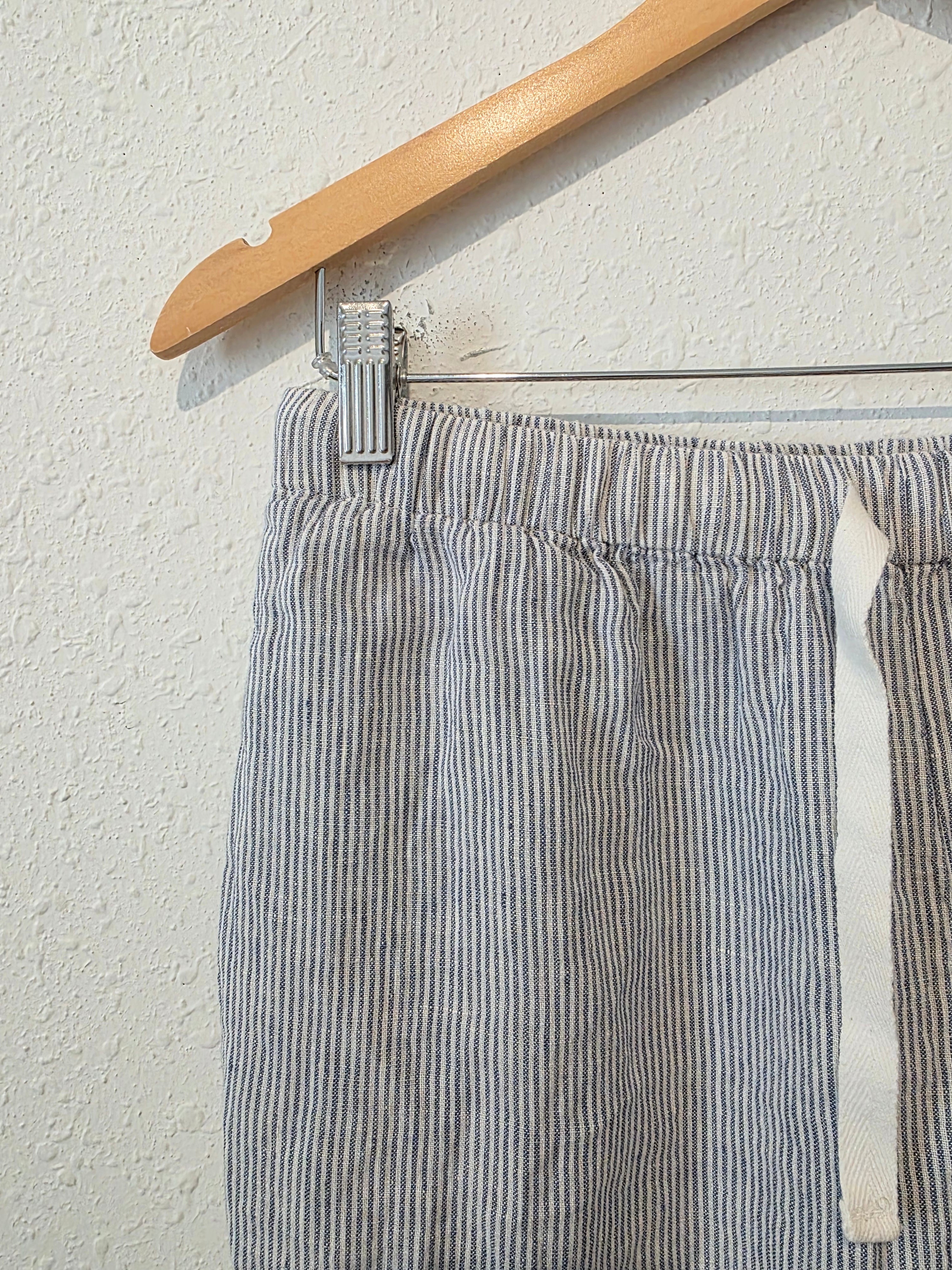 Quince Pinstriped Linen Pants (S)