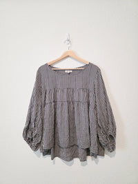 Gingham Puff Sleeve Top (L)