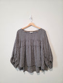 Gingham Puff Sleeve Top (L)