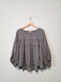 Gingham Puff Sleeve Top (L)