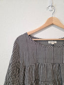 Gingham Puff Sleeve Top (L)