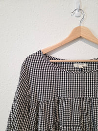Gingham Puff Sleeve Top (L)