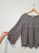 Gingham Puff Sleeve Top (L)