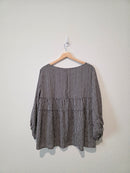Gingham Puff Sleeve Top (L)