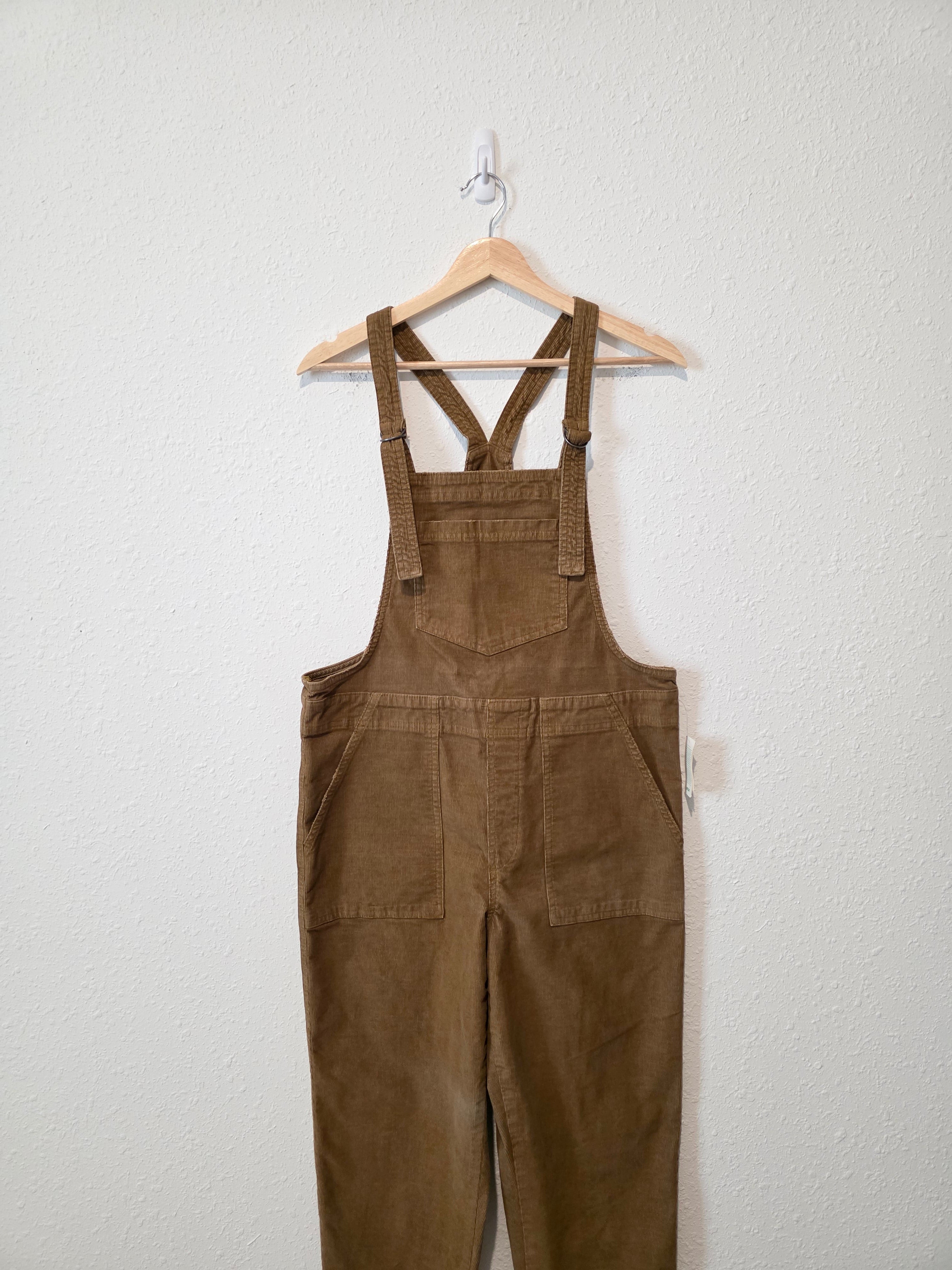 NEW Aerie Brown Corduroy Overalls (S)