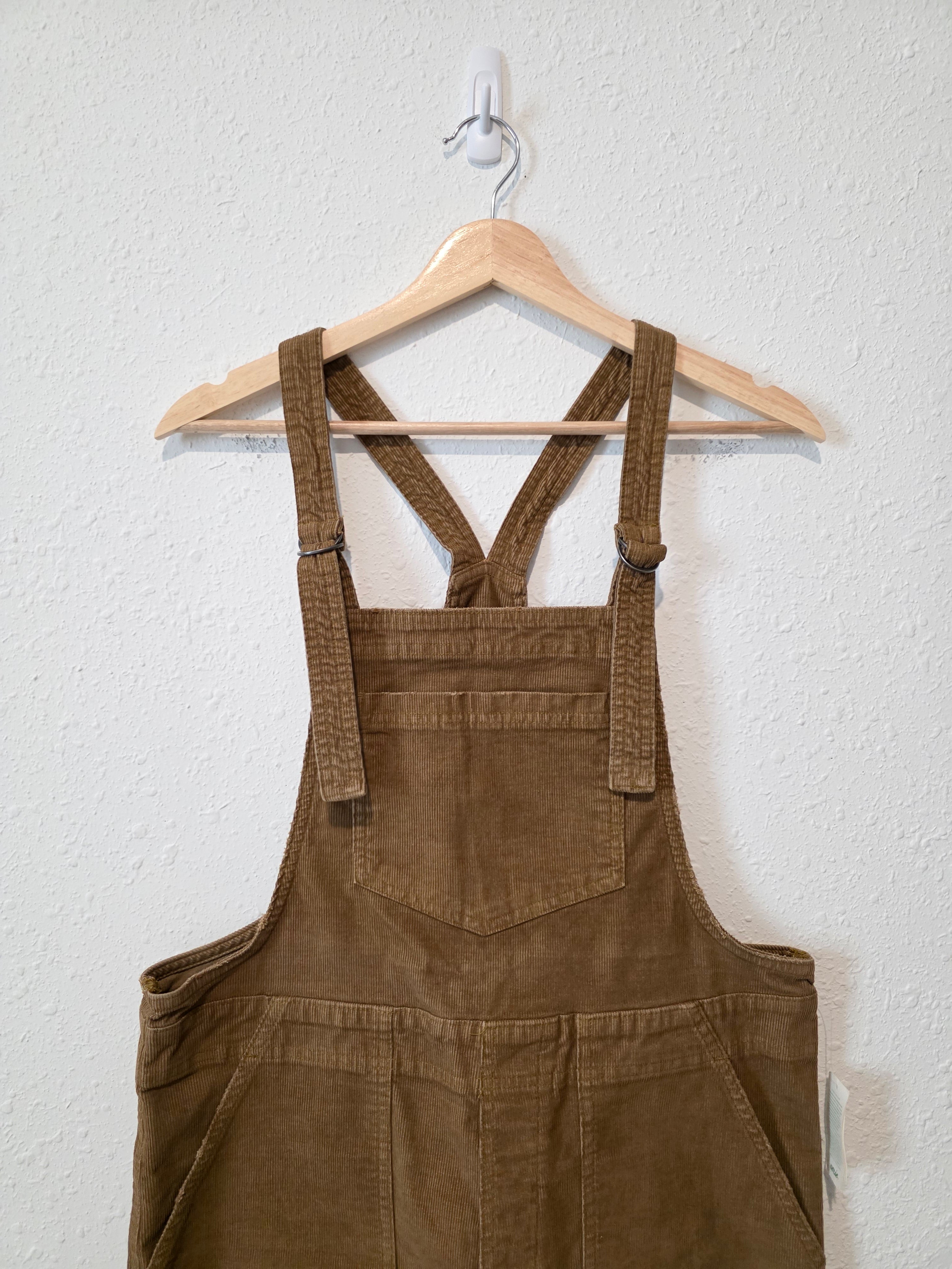 NEW Aerie Brown Corduroy Overalls (S)