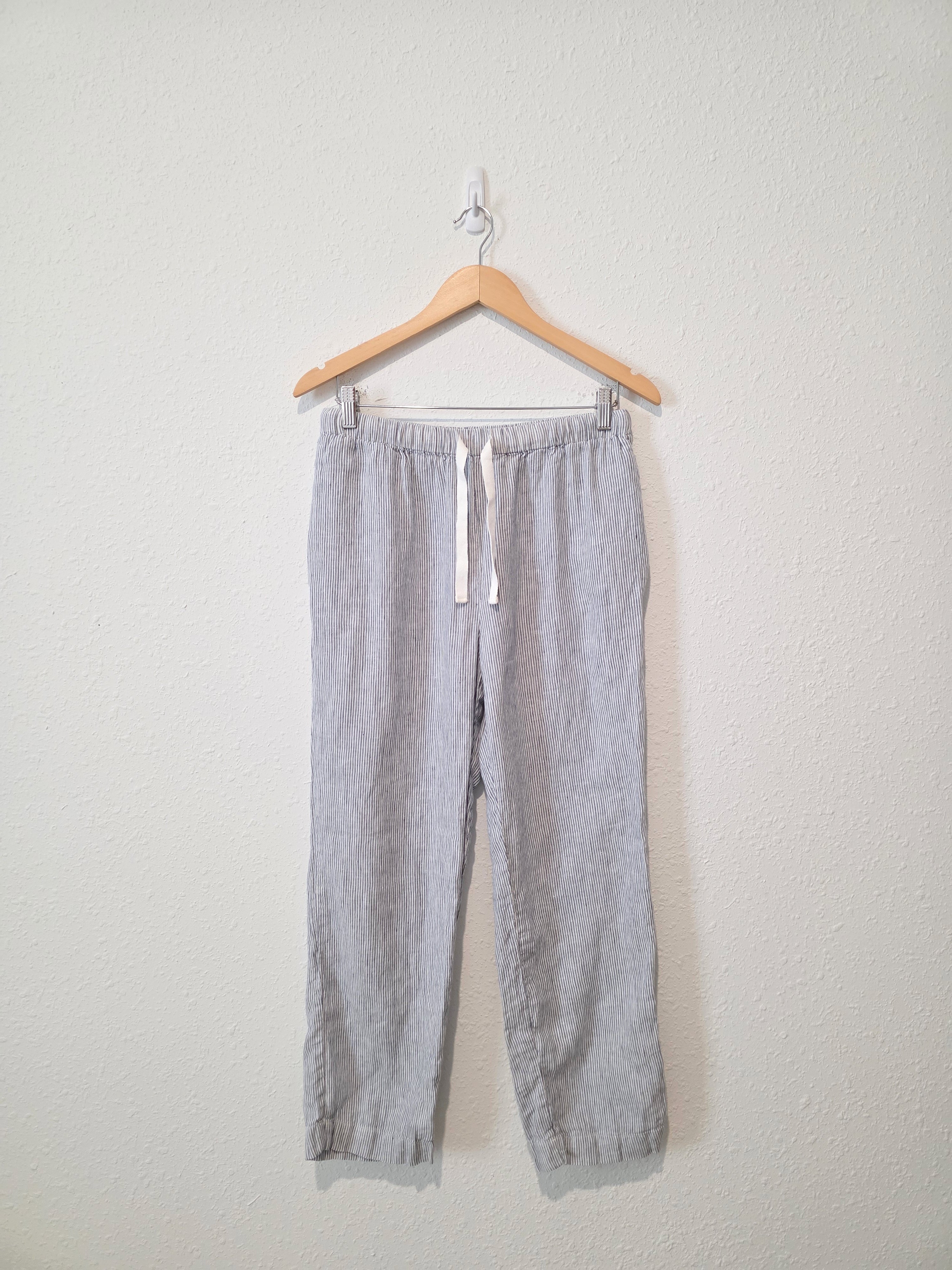 Quince Pinstriped Linen Pants (S)