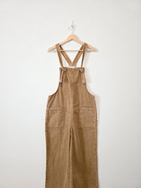 NEW Zenana Camel Wide Leg Overalls (M)