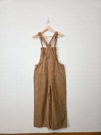 NEW Zenana Camel Wide Leg Overalls (M)