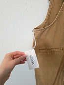 NEW Zenana Camel Wide Leg Overalls (M)