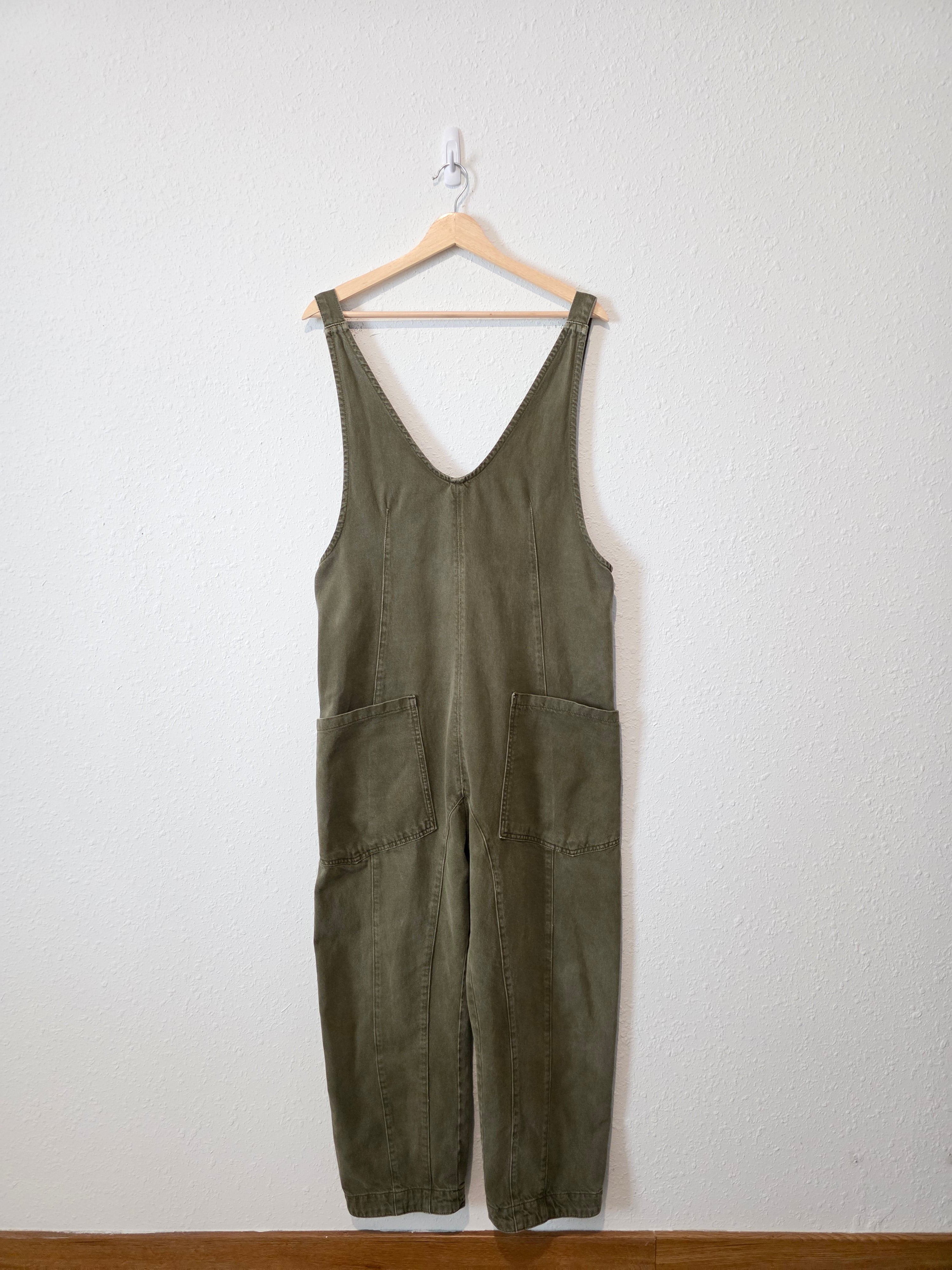 Free People Olive Jumpsuit Overalls (S)