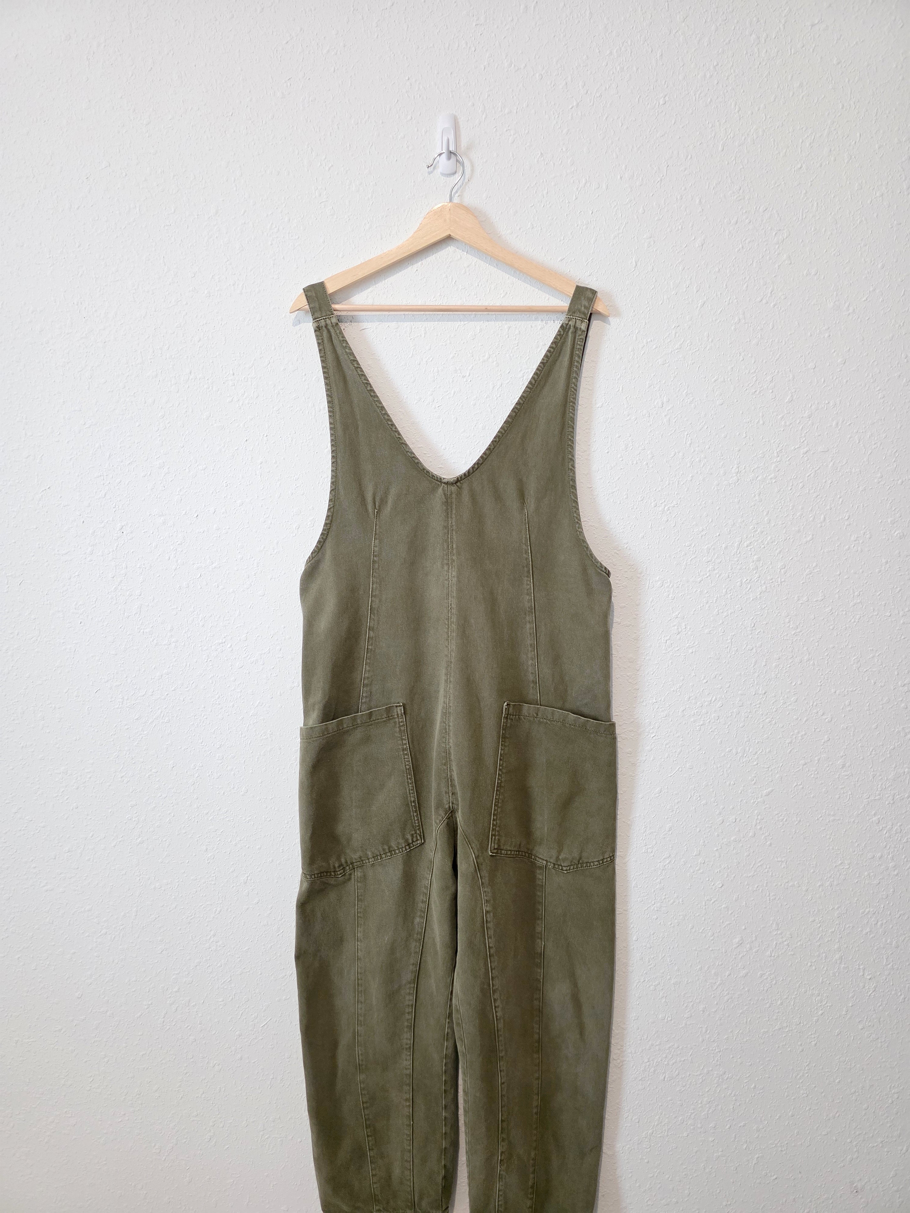 Free People Olive Jumpsuit Overalls (S)